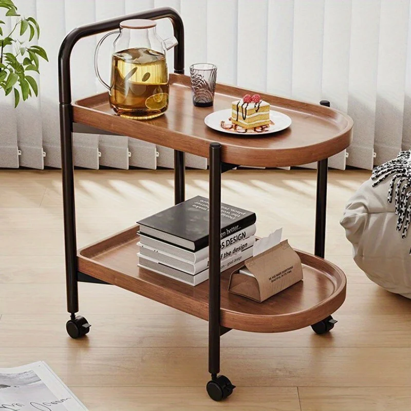 Desk Setup Minimalist - Tavolino Laterale con Ruote in Stile